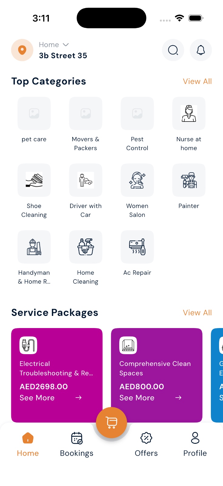 ThePerHour app - home screen